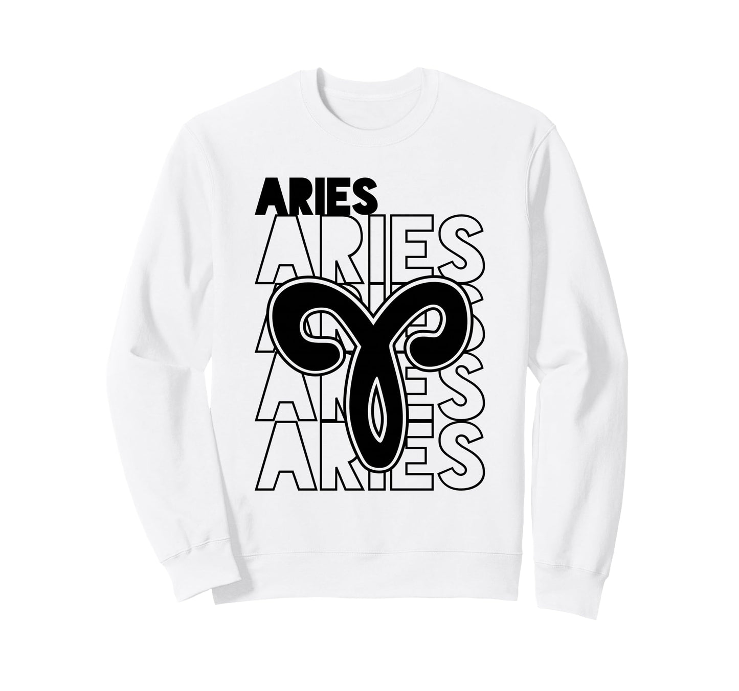 Aries Zodiac Typography Astrology Sweatshirt - Aesthetic Graphic Men Women - T-Shirt, Sweatshirt, Hoodie