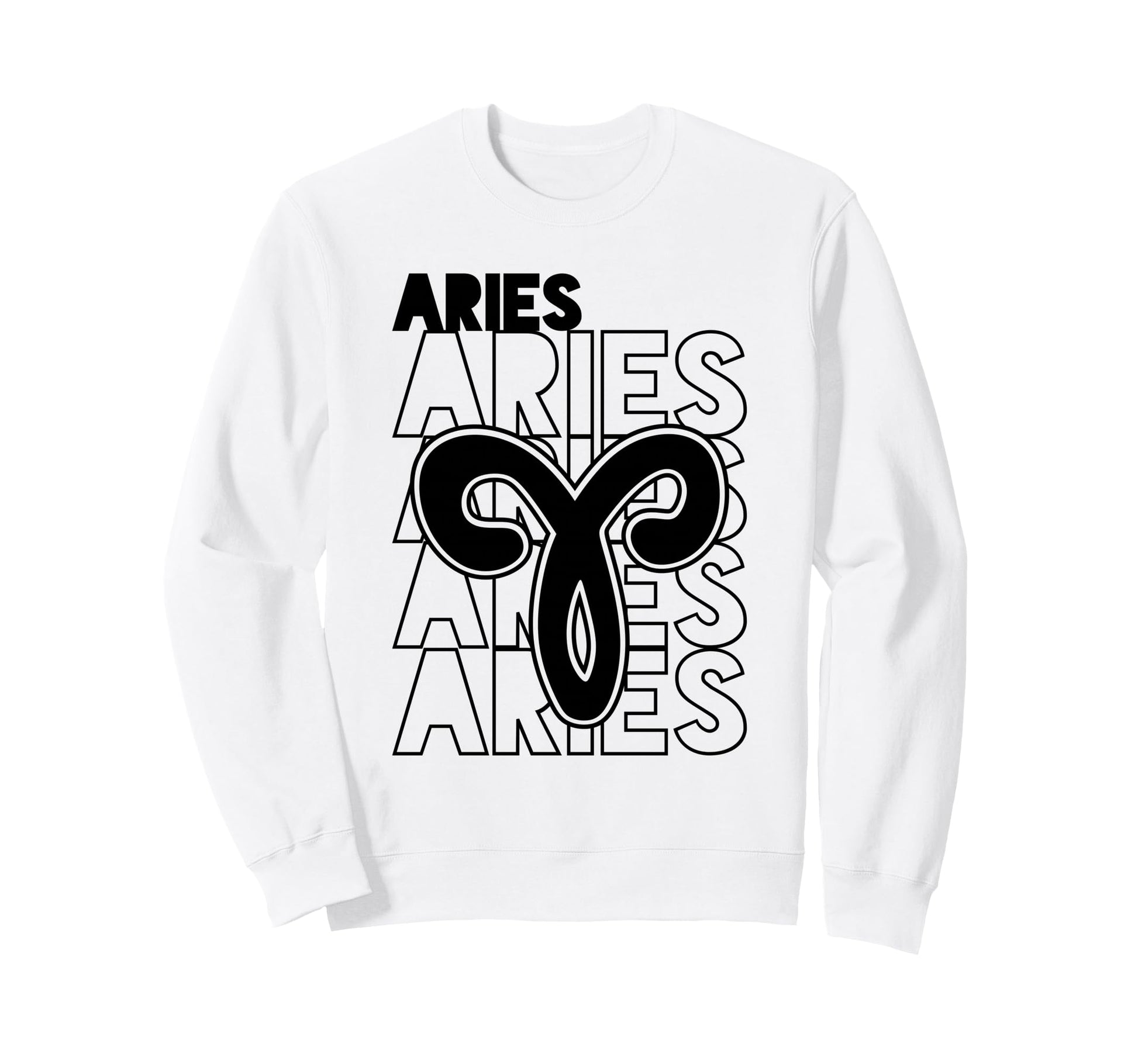 Aries Zodiac Typography Astrology Sweatshirt - Aesthetic Graphic Men Women - T-Shirt, Sweatshirt, Hoodie