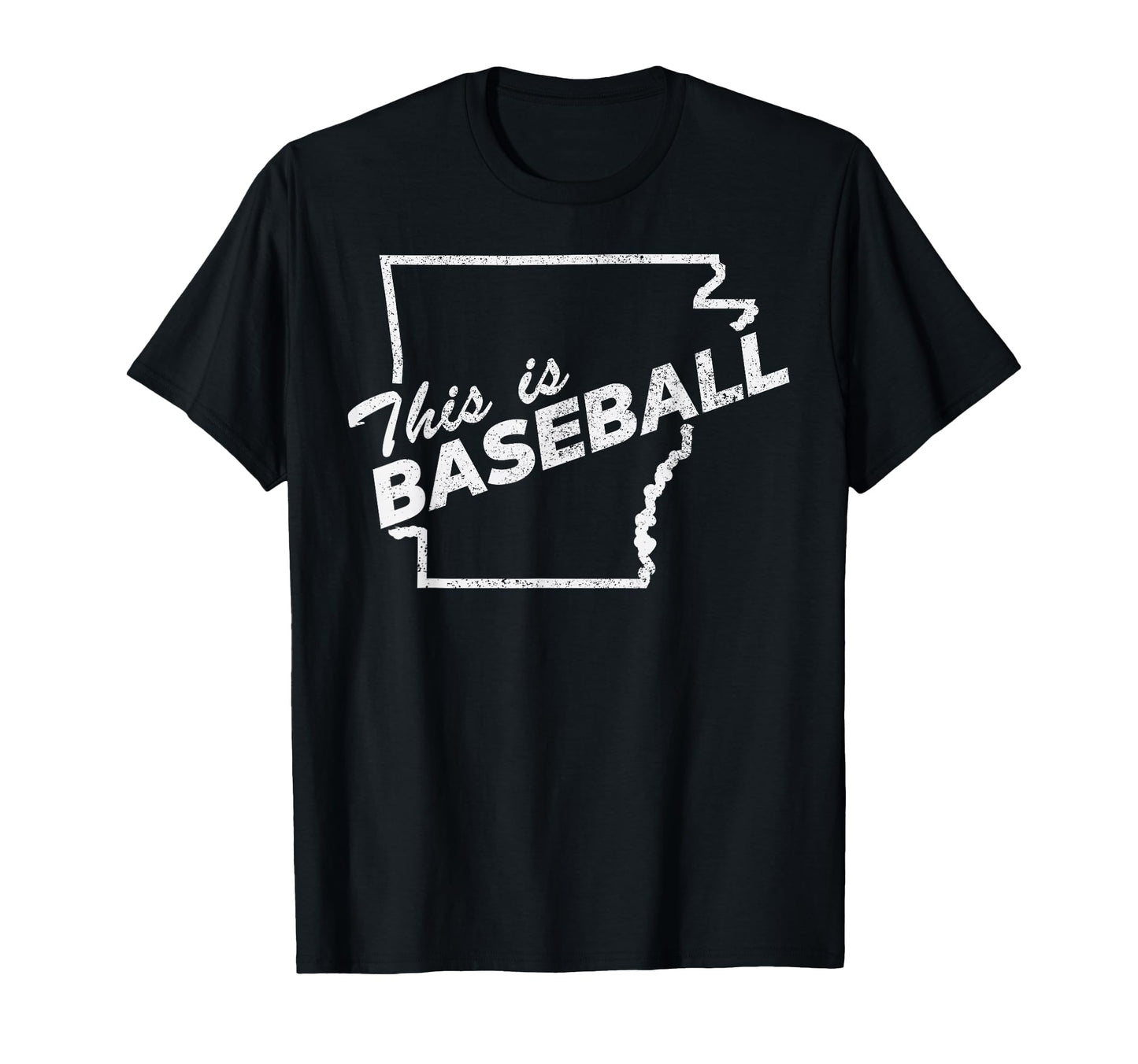 State Arkansas This Is Baseball Distressed T-Shirt - Trendy Graphic Unisex - T-Shirt, Sweatshirt, Hoodie