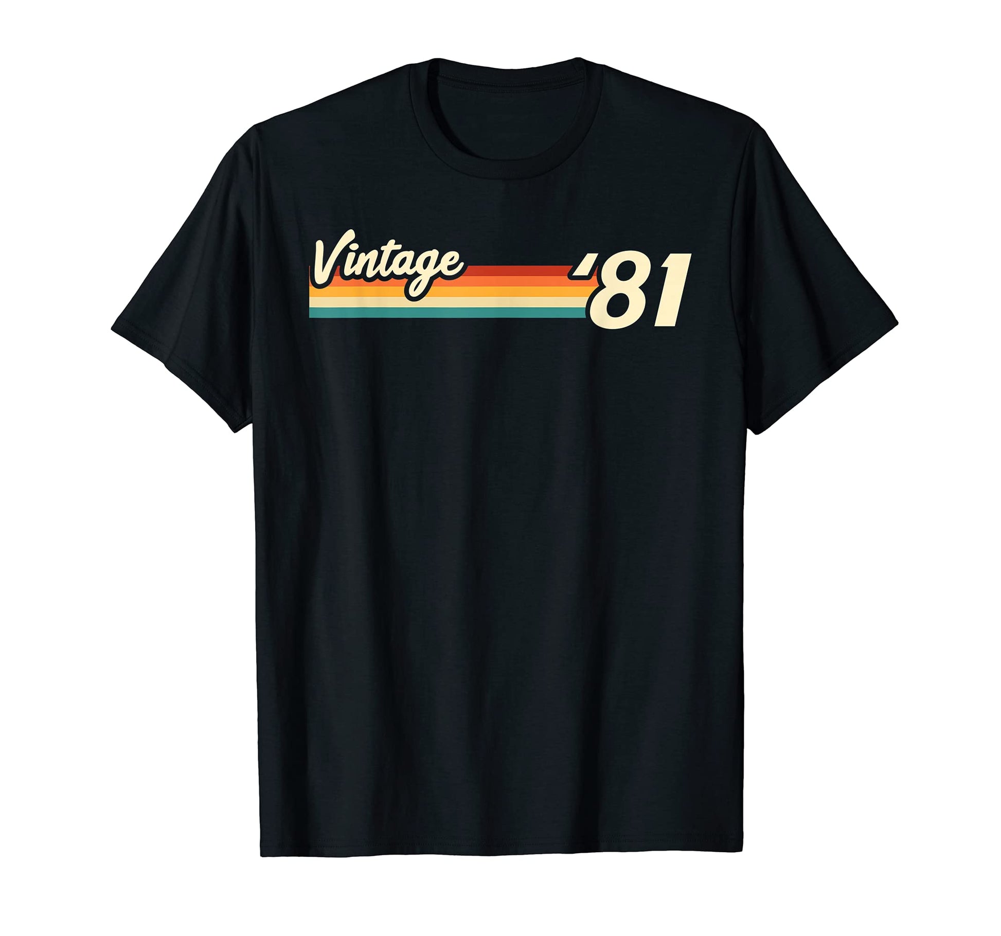 1981 Birthday Colorful Stripes T-Shirt - Custom Art Print Men Women - T-Shirt, Sweatshirt, Hoodie