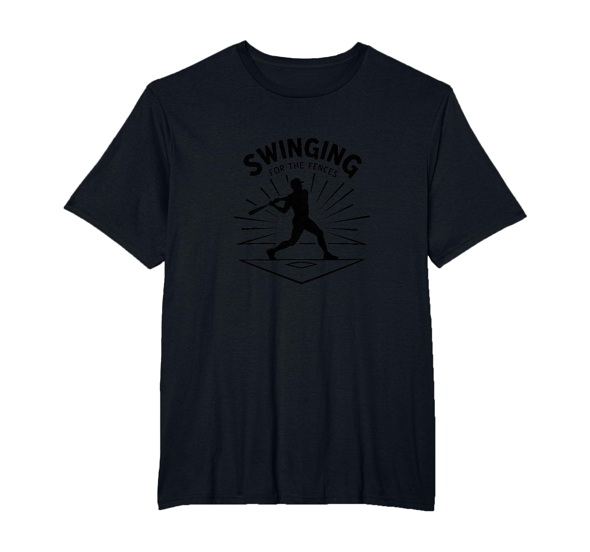 Baseball Swinging Fences Home Run Mens T-Shirt - Fun Novelty Design Unisex - T-Shirt, Sweatshirt, Hoodie