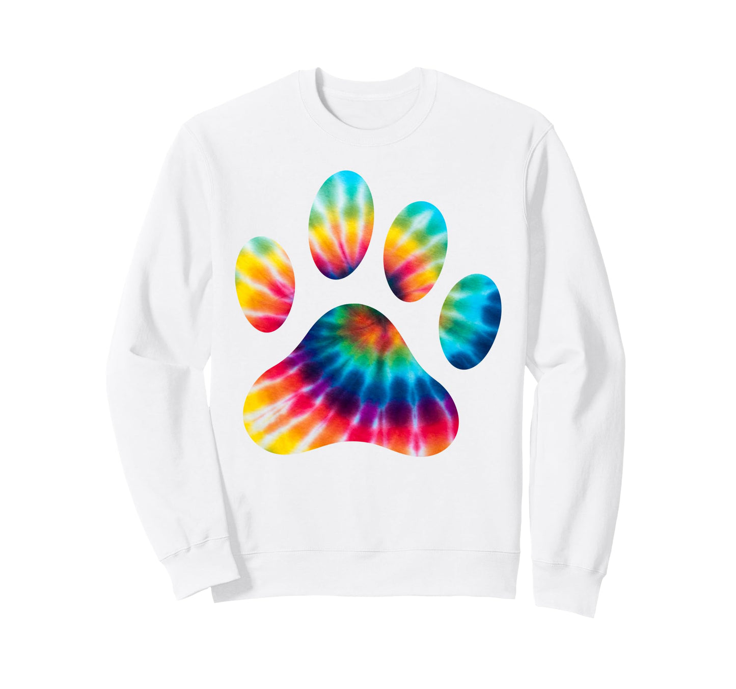 Funny Paw Tie Dye Psychedelic Hippie Sweatshirt - Graphic Print for Adults - T-Shirt, Sweatshirt, Hoodie