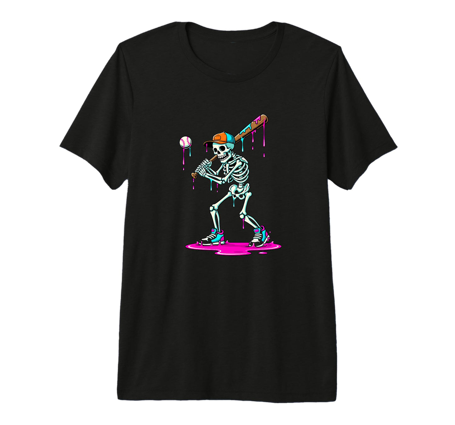 Halloween Skeleton Baseball Batter T-Shirt - Trendy Graphic for Adults - T-Shirt, Sweatshirt, Hoodie