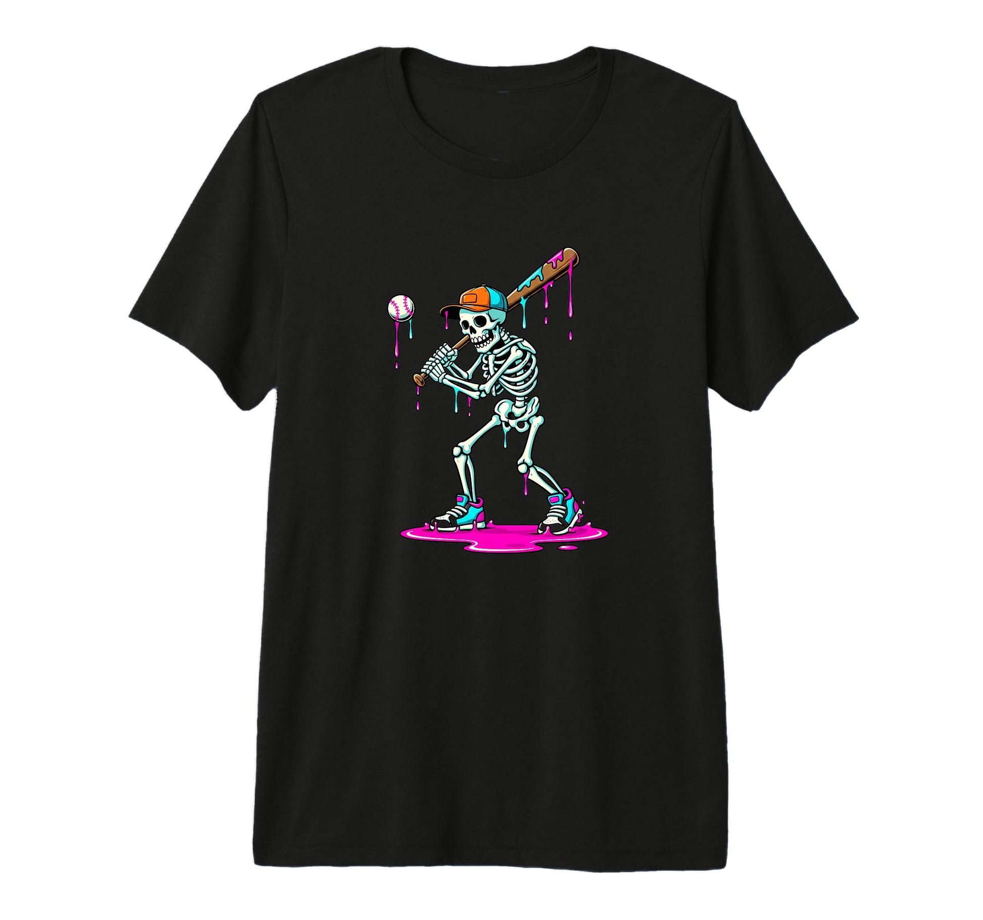 Halloween Skeleton Baseball Batter T-Shirt - Trendy Graphic for Adults - T-Shirt, Sweatshirt, Hoodie