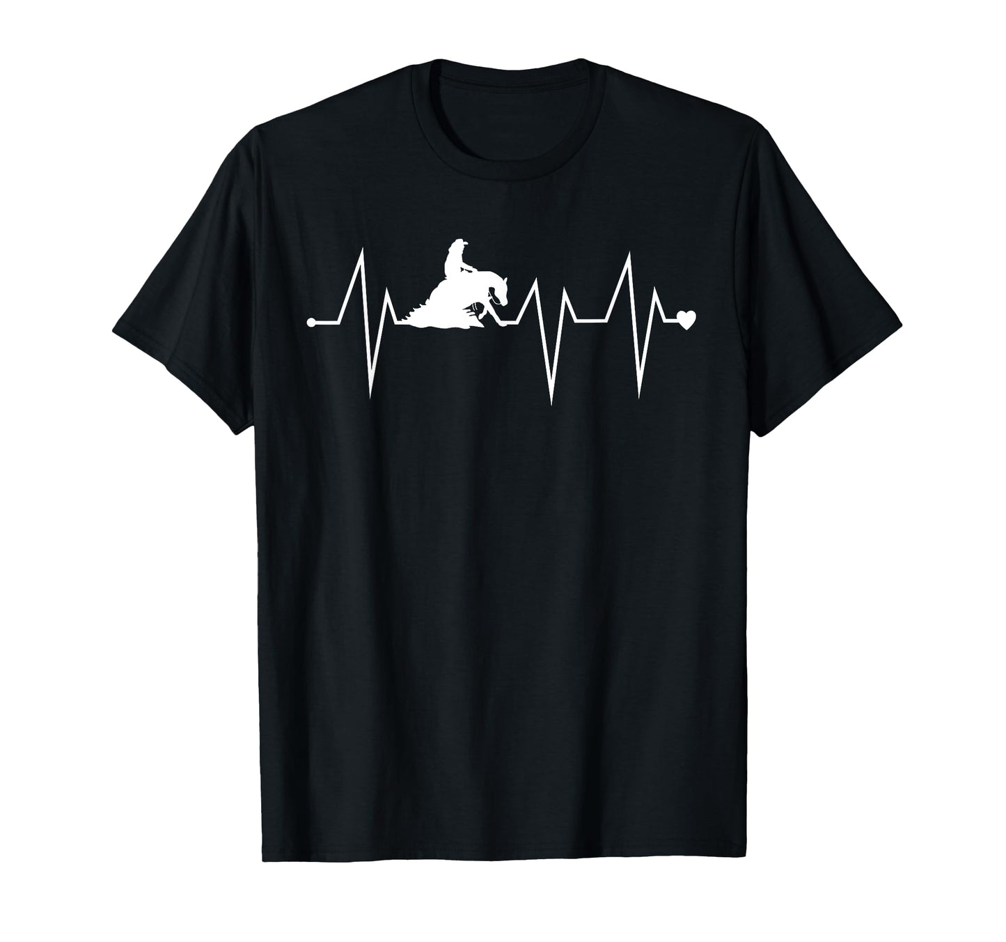 Funny Reining Horse Riding Heartbeat T-Shirt - Graphic Print for Adults - T-Shirt, Sweatshirt, Hoodie