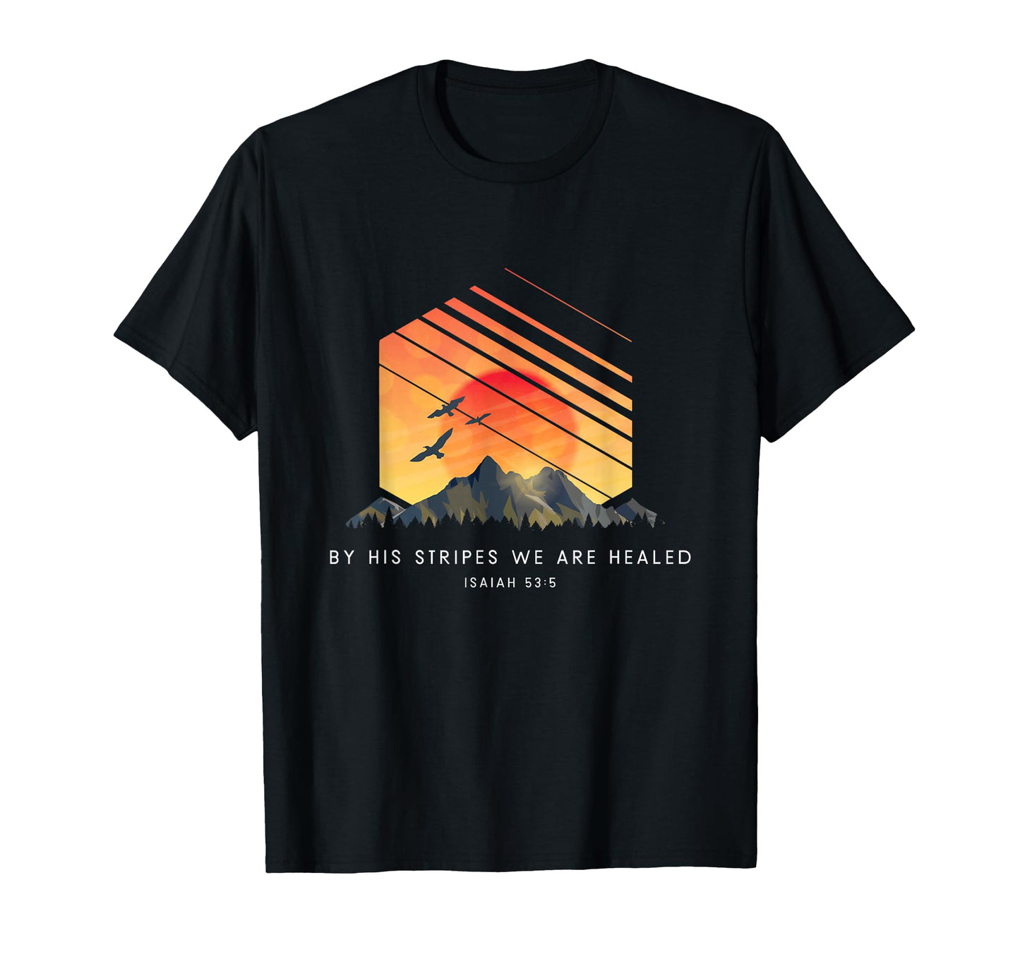 His Stripes We Are Healed Isaiah 53 5 T-Shirt - Novelty Apparel for Adults - T-Shirt, Sweatshirt, Hoodie