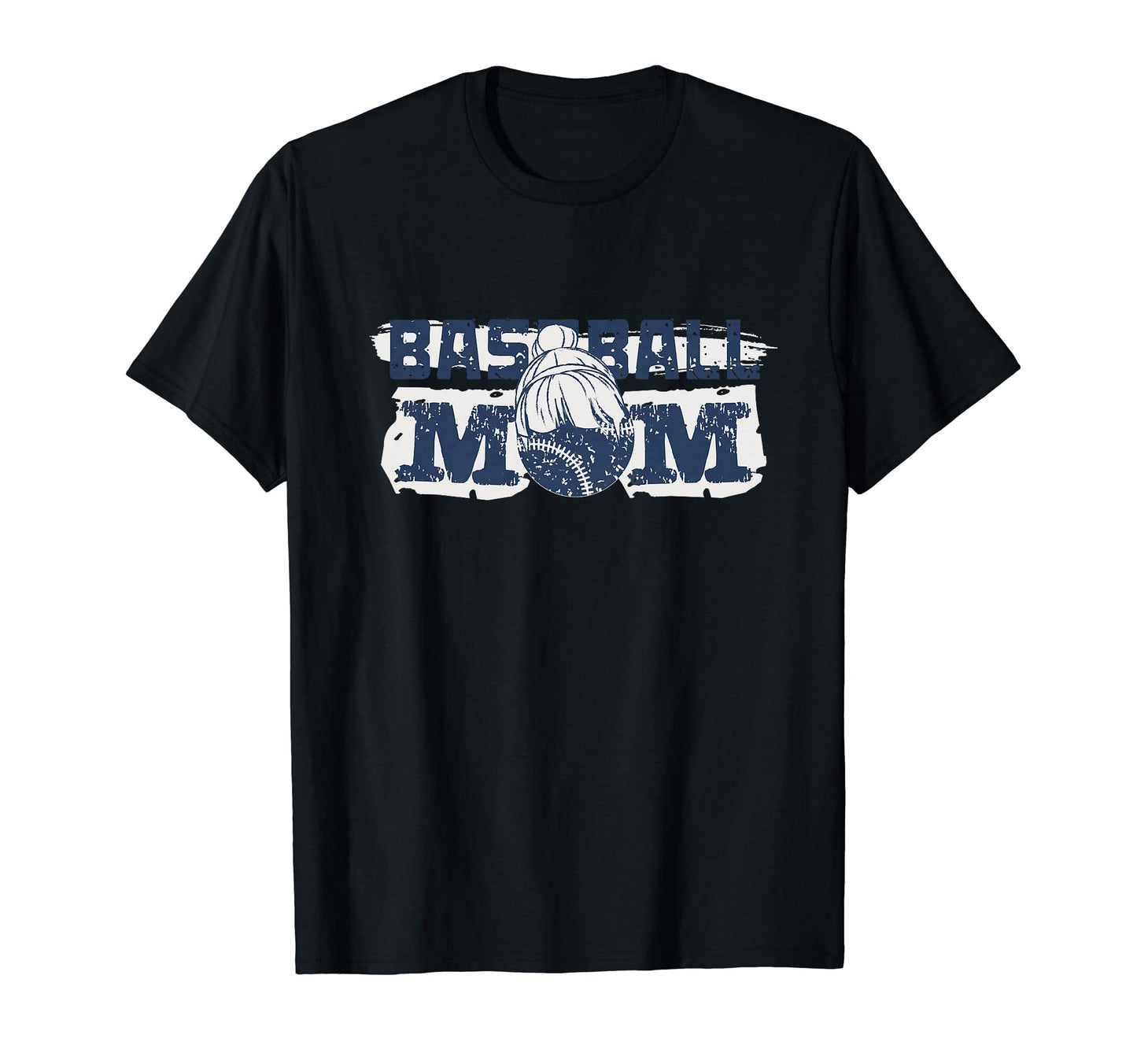 Baseball Mom Distressed T-Shirt - Custom Art Print for Adults - T-Shirt, Sweatshirt, Hoodie