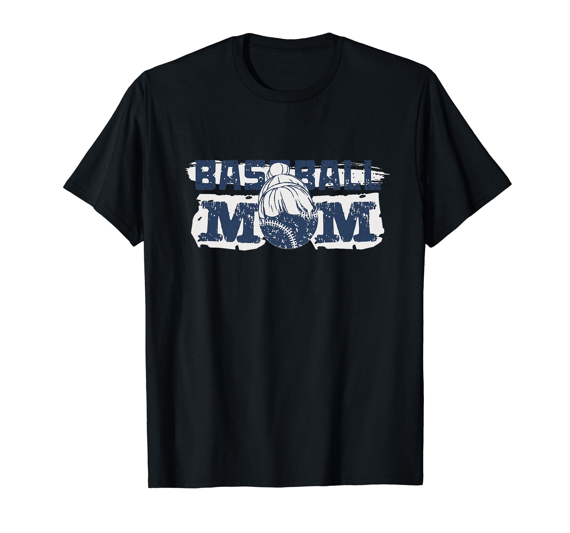 Baseball Mom Distressed T-Shirt - Custom Art Print for Adults - T-Shirt, Sweatshirt, Hoodie