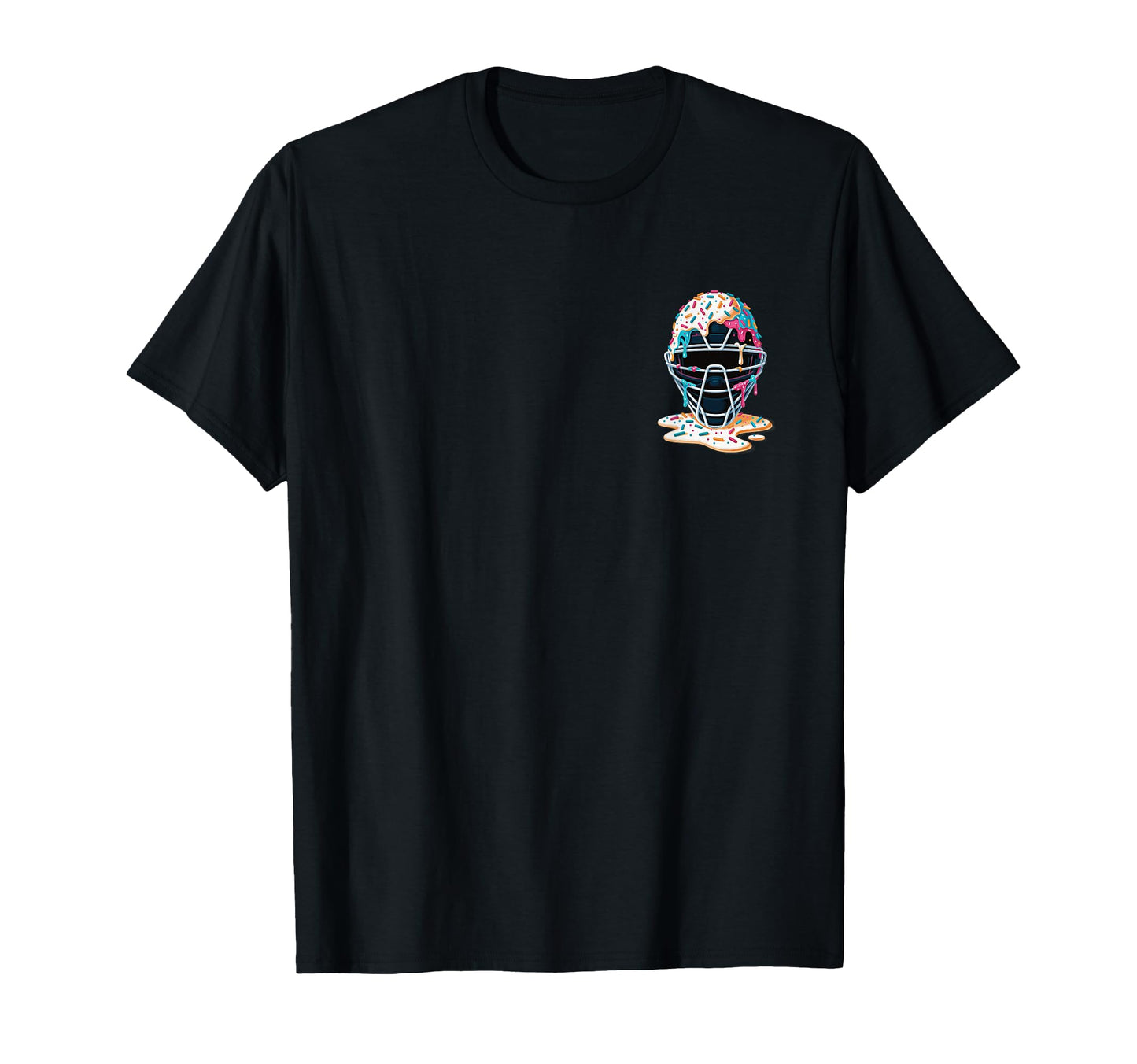 Baseball Catcher Mask Ice Cream Dripping T-Shirt - Graphic Print Men Women - T-Shirt, Sweatshirt, Hoodie