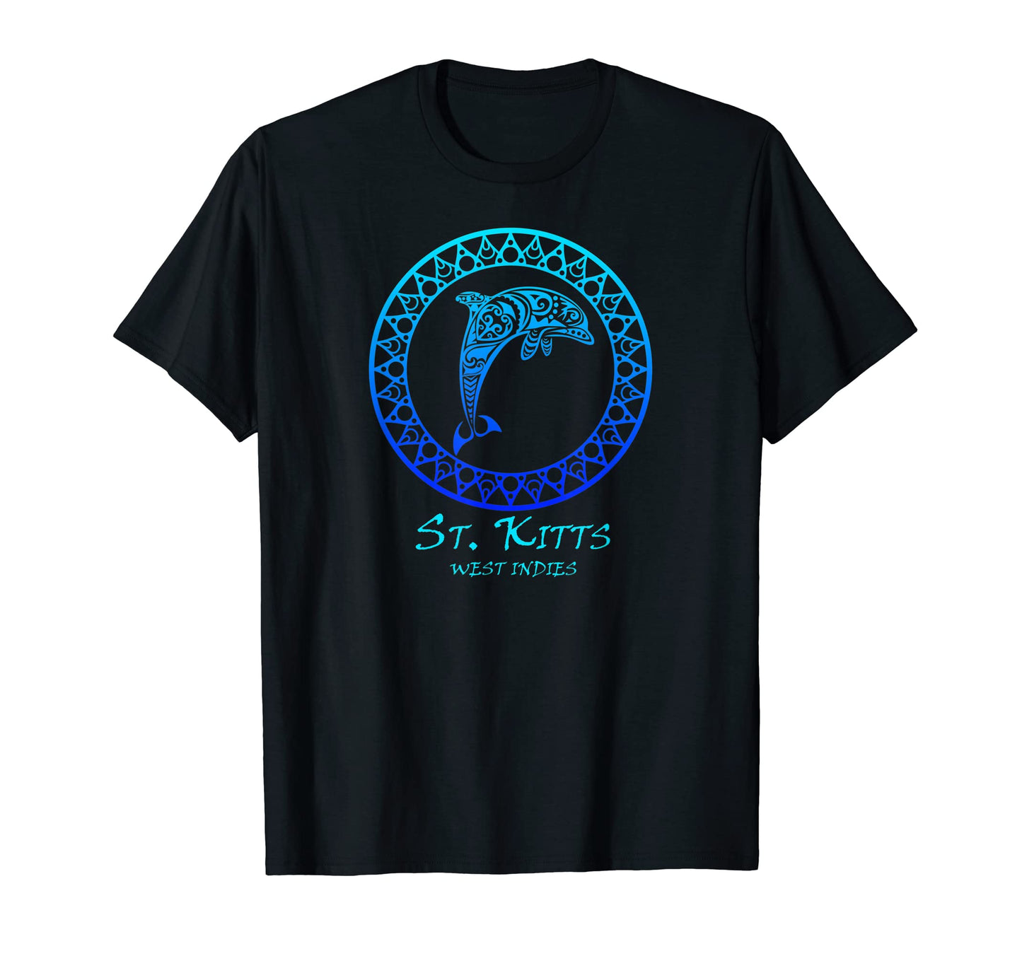 St Kitts West Indies Tribal Dolphin T-Shirt - Graphic Print Men Women - T-Shirt, Sweatshirt, Hoodie