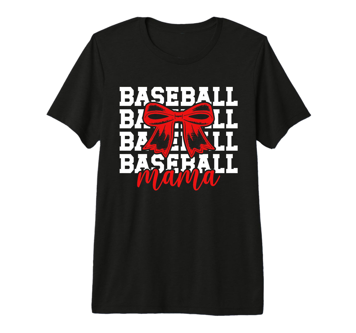 Baseball Mama Bow Baseball Mom Baseball T-Shirt - Trendy Graphic Unisex - T-Shirt, Sweatshirt, Hoodie