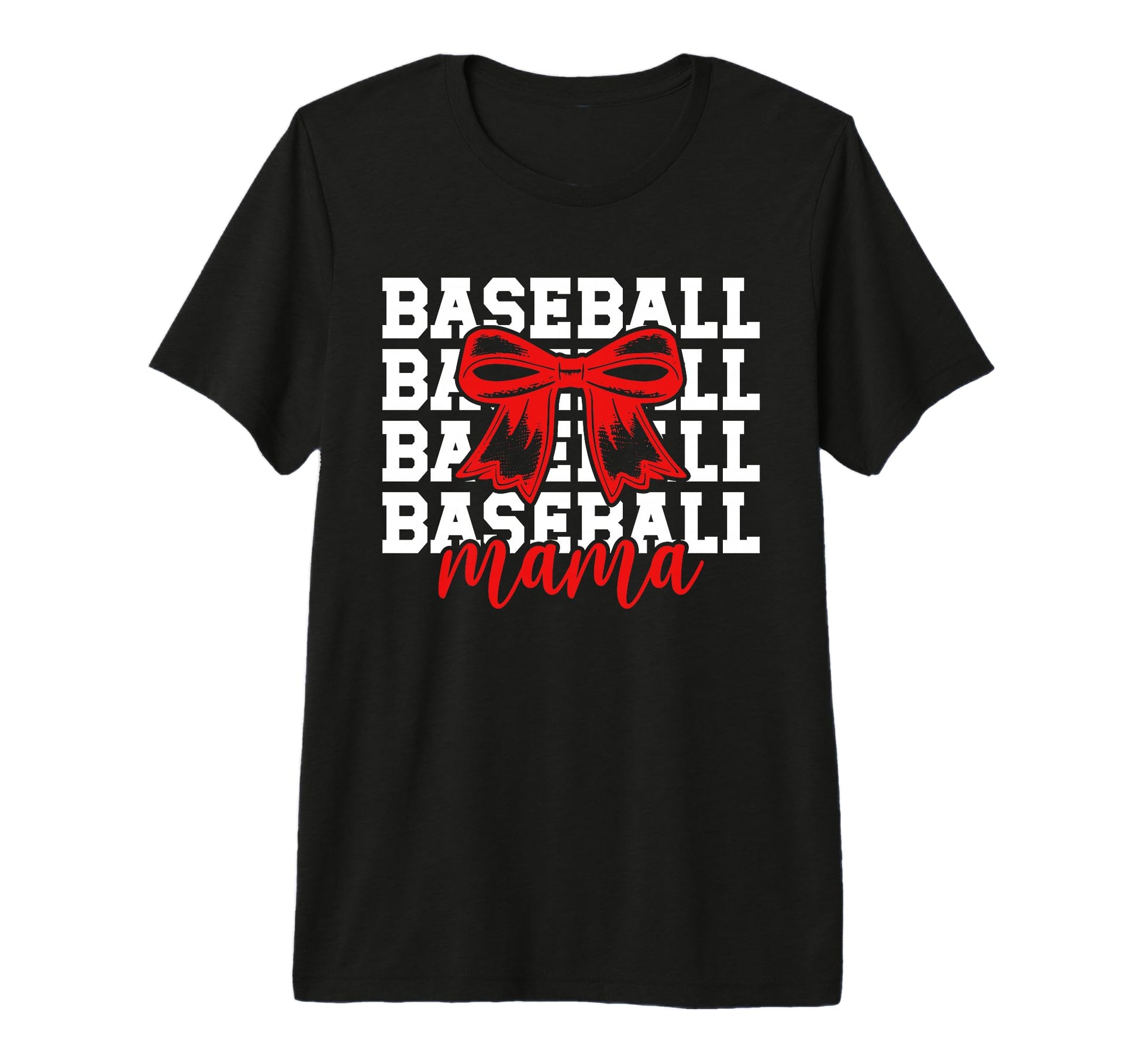 Baseball Mama Bow Baseball Mom Baseball T-Shirt - Trendy Graphic Unisex - T-Shirt, Sweatshirt, Hoodie