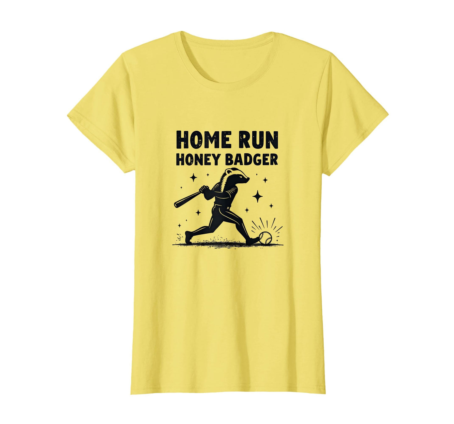 Home Run Honey Badger Womens Baseball T-Shirt - Custom Art Print for Adults - T-Shirt, Sweatshirt, Hoodie