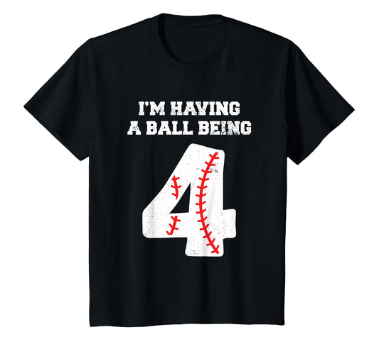 4 Year Old Baseball Birthday 4Th Birthday T-Shirt - Novelty Apparel Unisex - T-Shirt, Sweatshirt, Hoodie