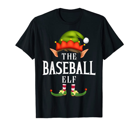 Baseball Elf Group Funny Pajama Party T-Shirt - Graphic Print Unisex - T-Shirt, Sweatshirt, Hoodie