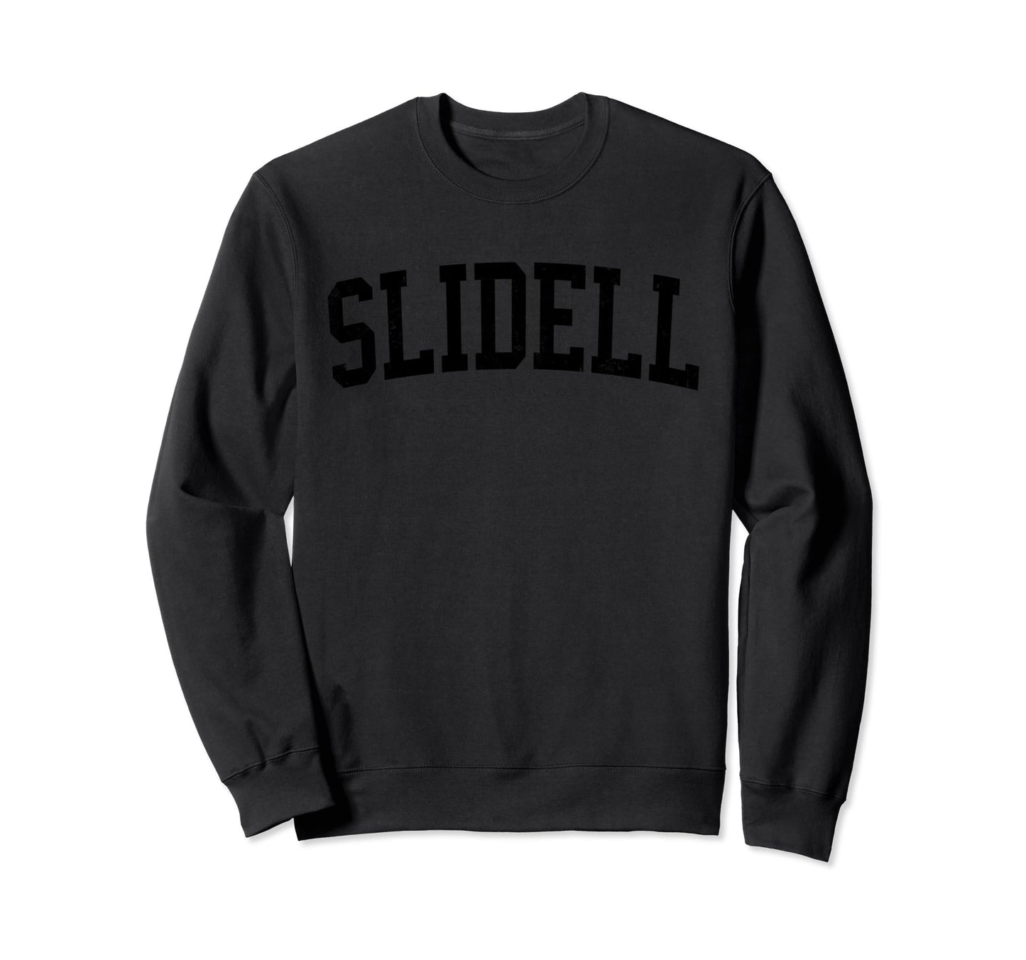 Slidell La Distressed Black Sweatshirt - Aesthetic Graphic for Adults - T-Shirt, Sweatshirt, Hoodie