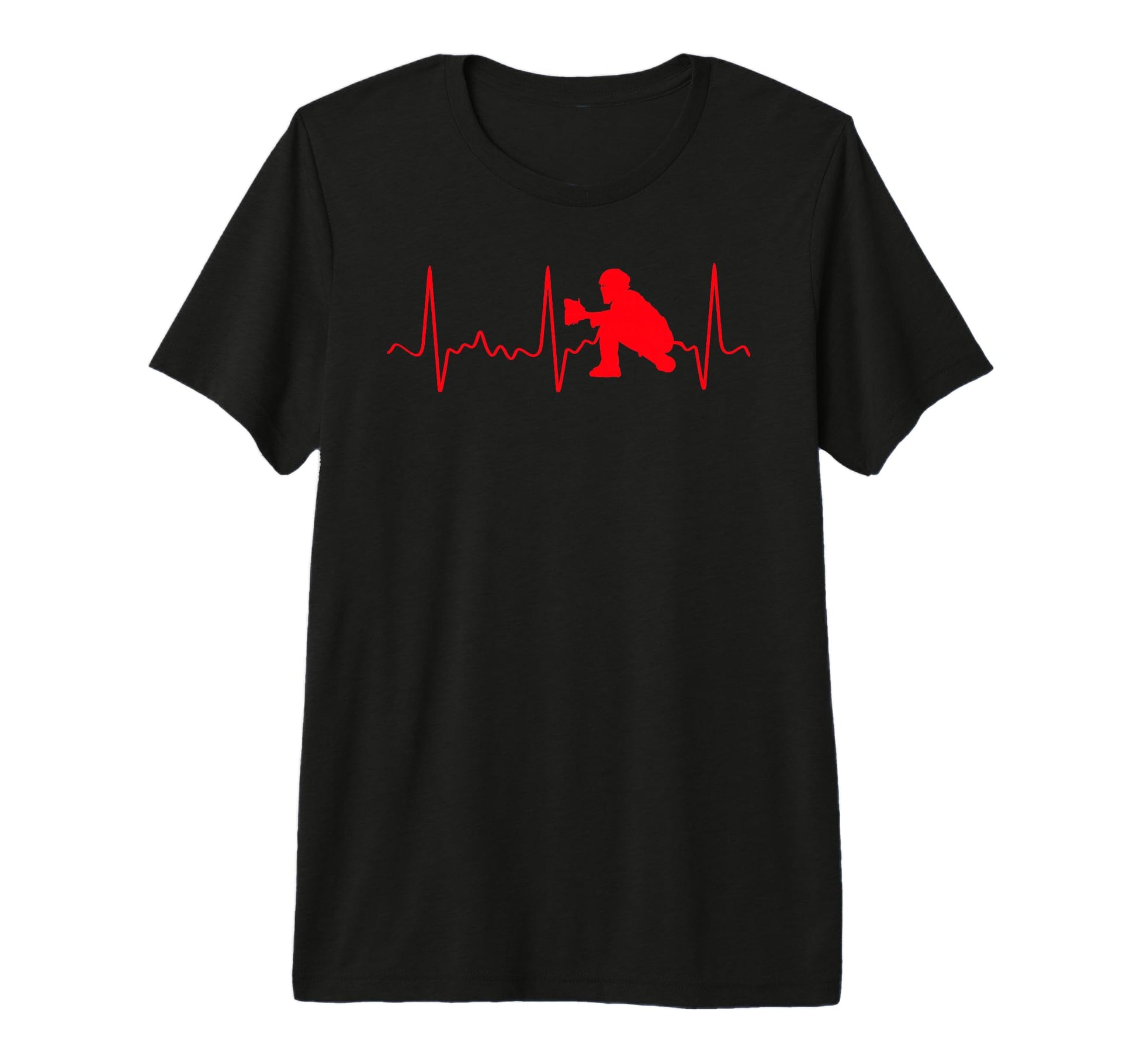 Baseball Catcher Red Baseball Catcher T-Shirt - Graphic Print for Adults - T-Shirt, Sweatshirt, Hoodie
