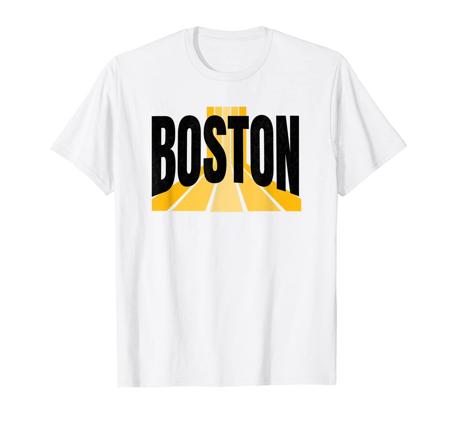 Boston Massachusetts Yellow Black T-Shirt - Minimalist Print Men Women - T-Shirt, Sweatshirt, Hoodie