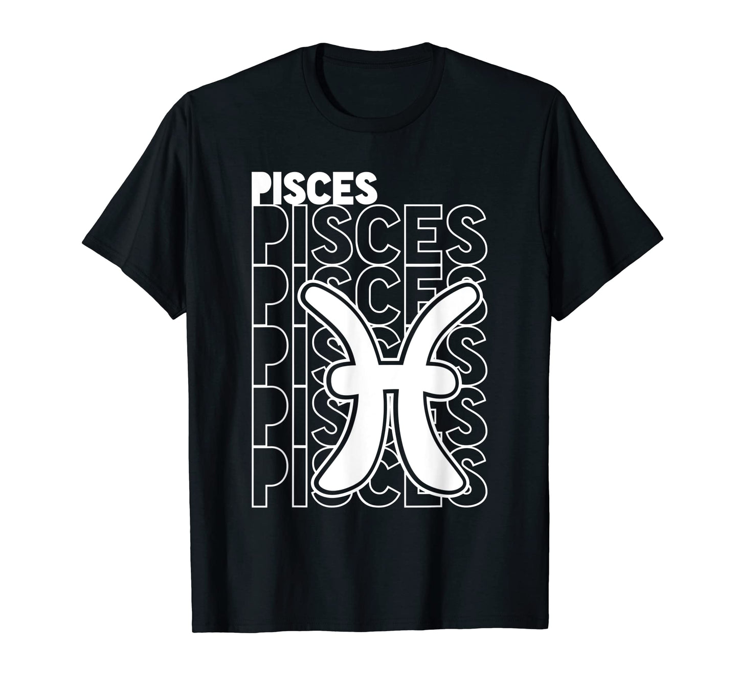 Pisces Zodiac Typography Astrology T-Shirt - Custom Art Print Men Women - T-Shirt, Sweatshirt, Hoodie