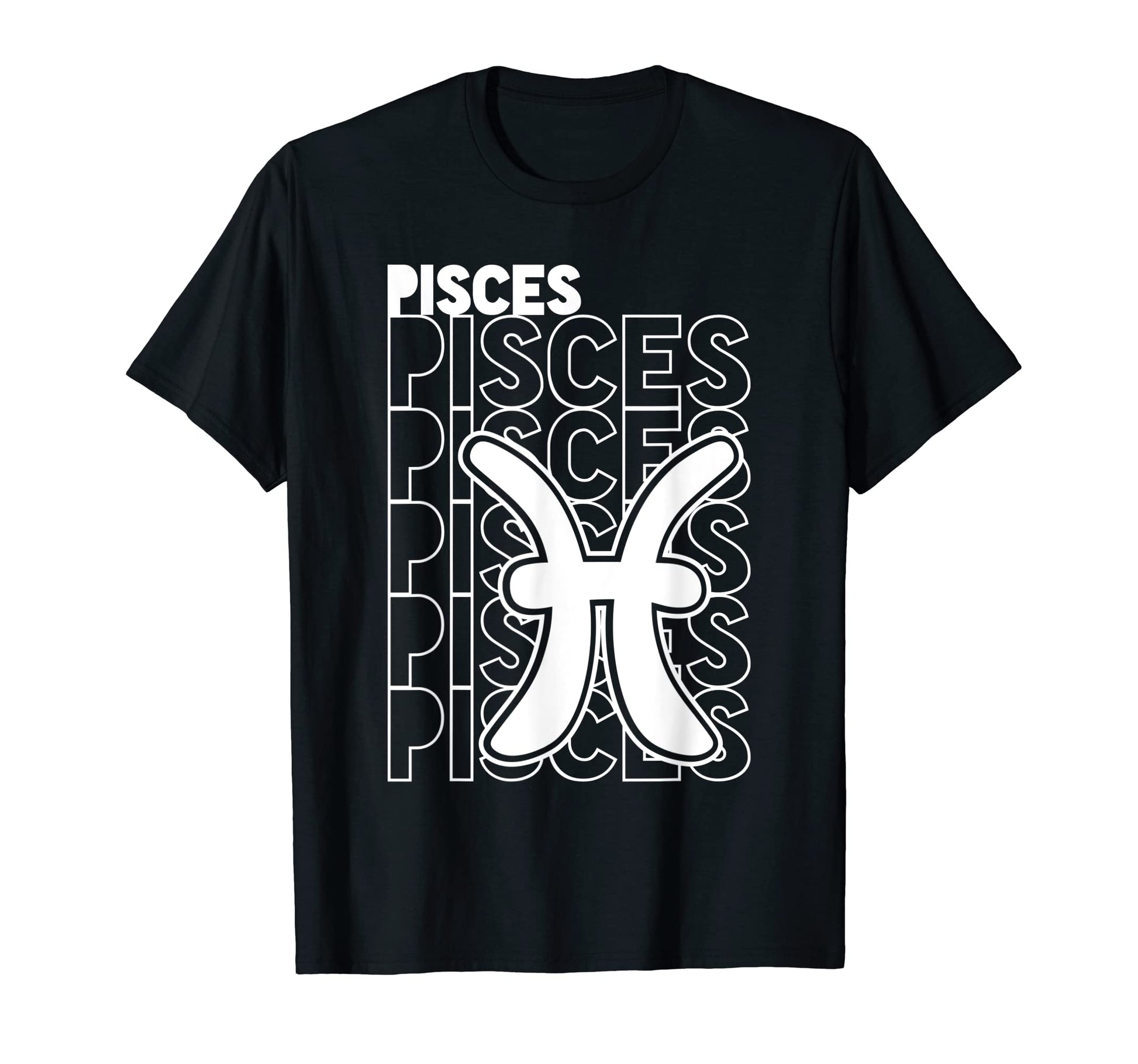 Pisces Zodiac Typography Astrology T-Shirt - Custom Art Print Men Women - T-Shirt, Sweatshirt, Hoodie