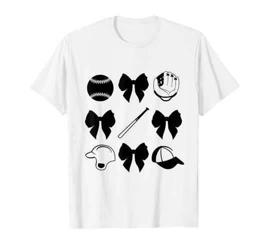 Baseball And Bows T-Shirt - Novelty Apparel Men Women - T-Shirt, Sweatshirt, Hoodie