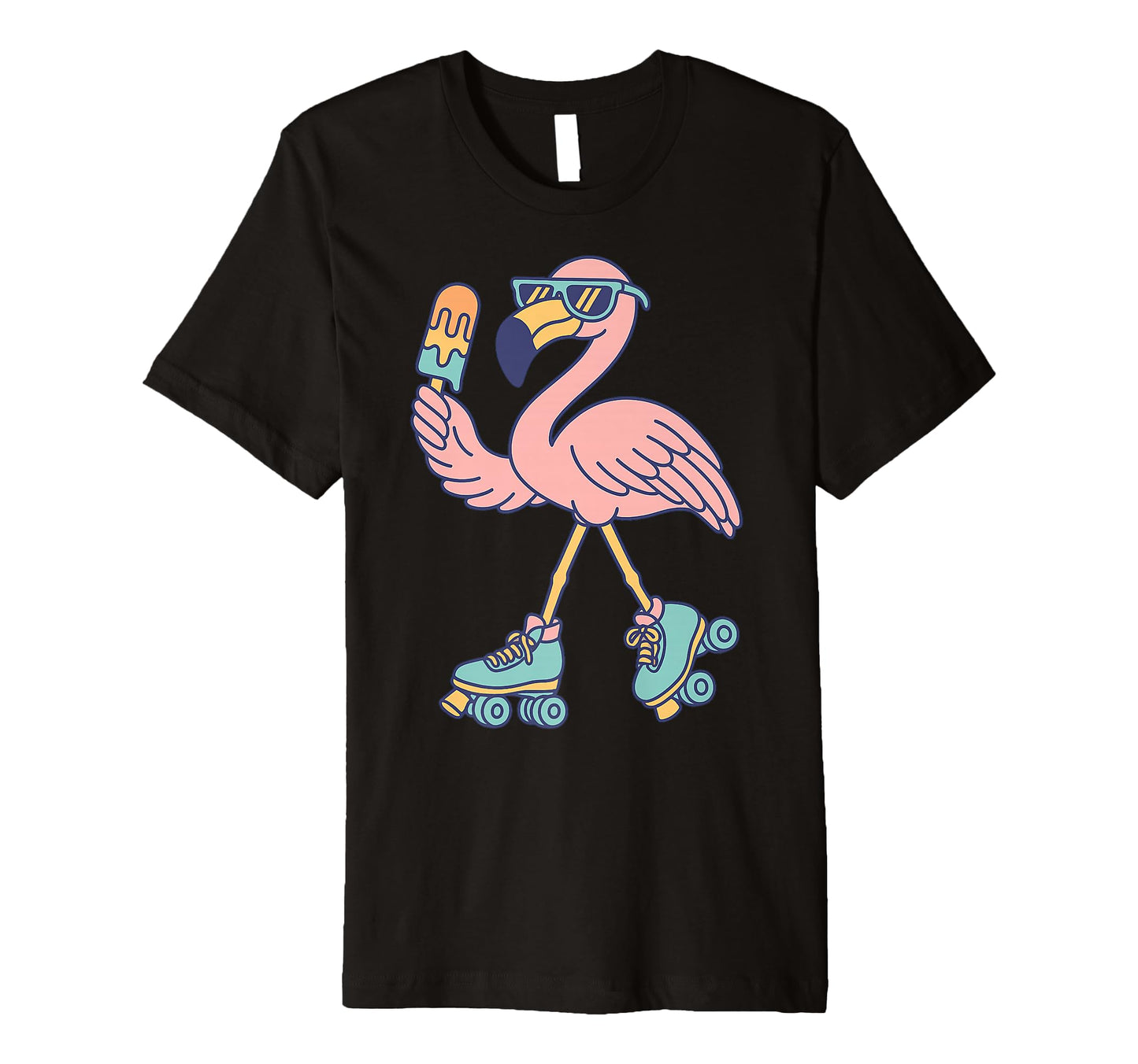 Flamingo Roller Skates Summer 80S Ice T-Shirt - Fun Novelty Design Unisex - T-Shirt, Sweatshirt, Hoodie