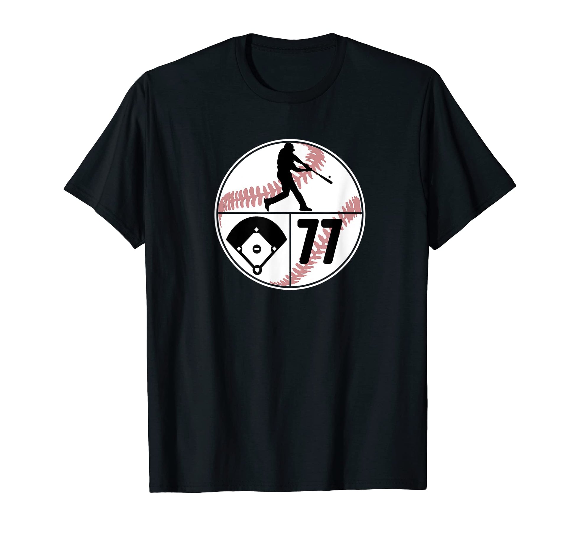 Number 77 77 Player Batter Homerun Field T-Shirt - Streetwear Style Unisex - T-Shirt, Sweatshirt, Hoodie