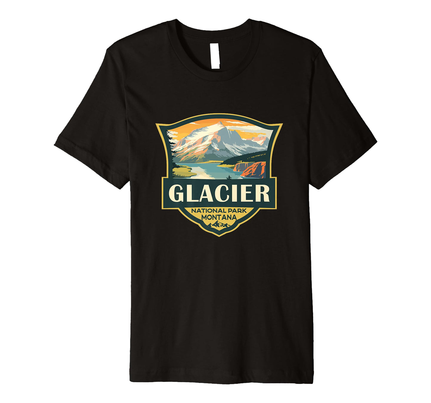 Glacier National Park Illustration T-Shirt - Streetwear Style for Adults - T-Shirt, Sweatshirt, Hoodie