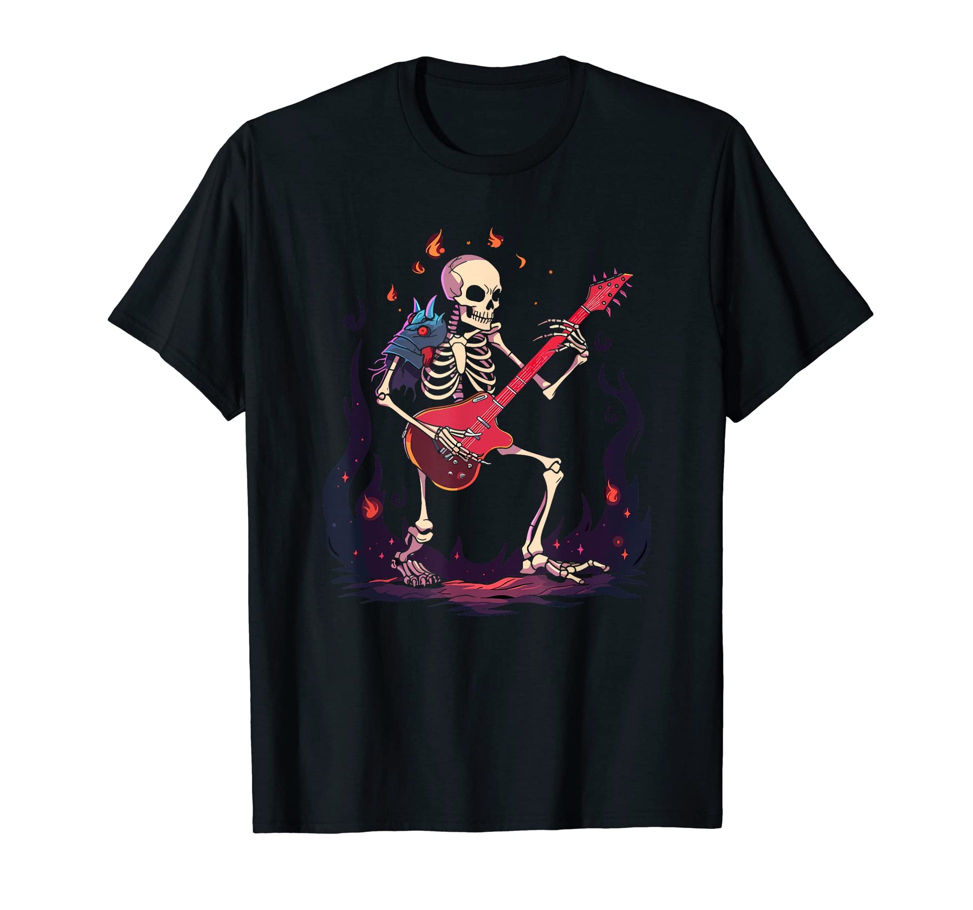 Skeleton Rock Roll Guitar Music Band T-Shirt - Unique Graphic Men Women - T-Shirt, Sweatshirt, Hoodie