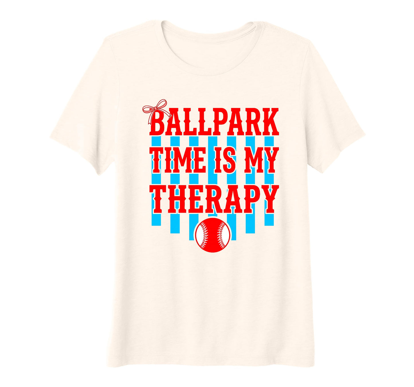Womens Ballpark Time Is My Therapy T-Shirt - Graphic Print Men Women - T-Shirt, Sweatshirt, Hoodie