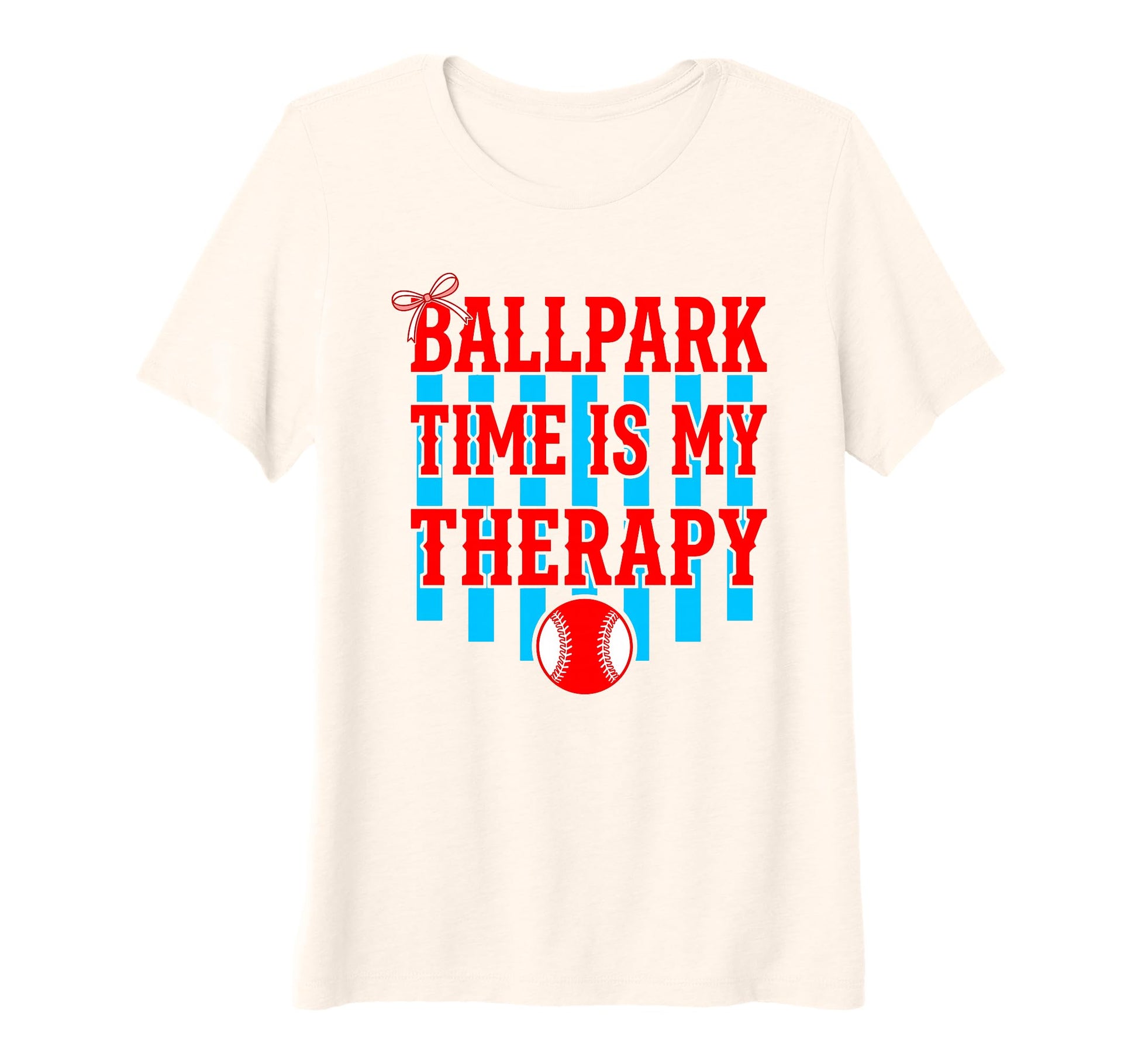 Womens Ballpark Time Is My Therapy T-Shirt - Graphic Print Men Women - T-Shirt, Sweatshirt, Hoodie