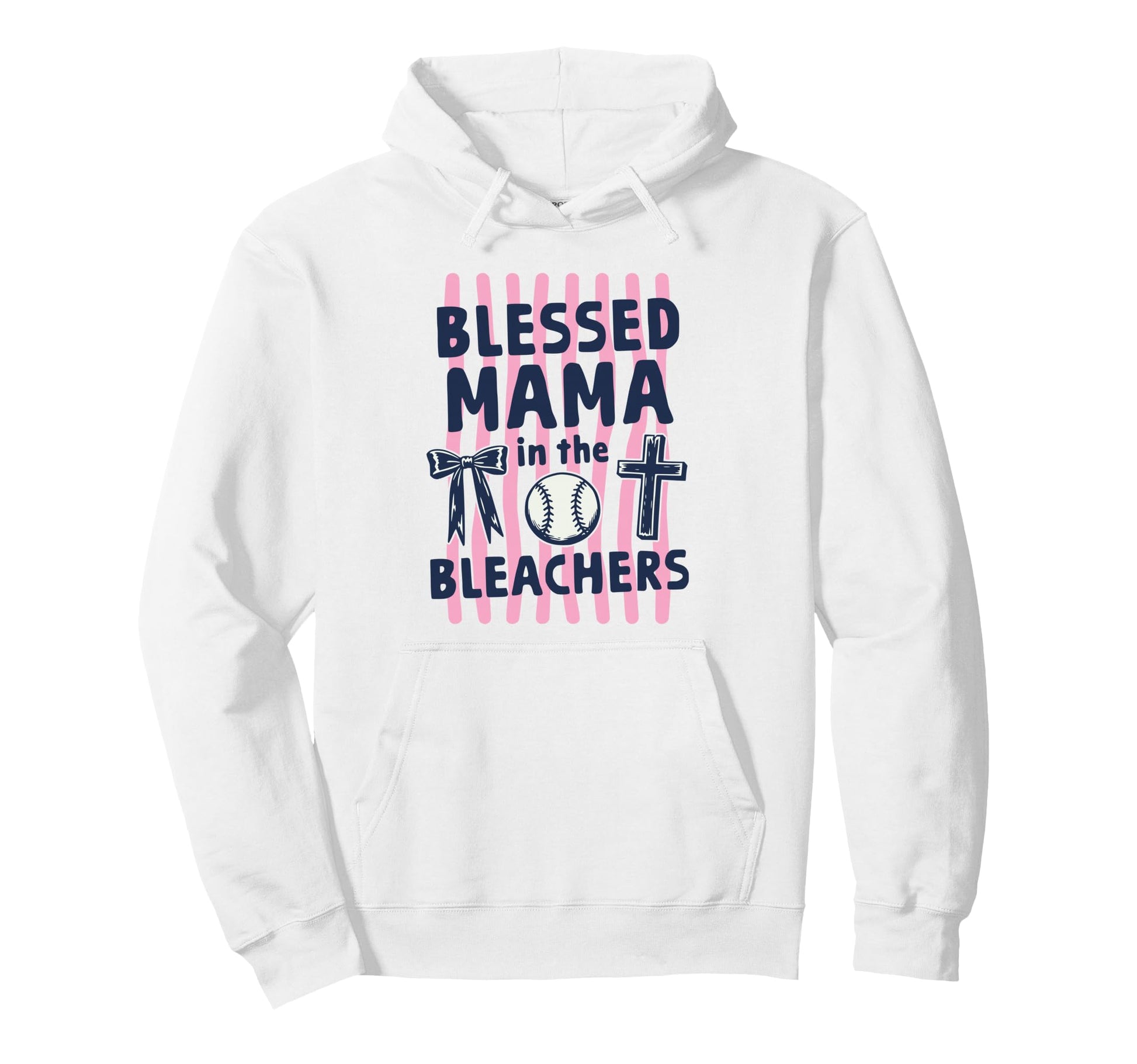 Christian Blessed Mama Bleachers Hoodie - Casual Everyday Wear for Adults - T-Shirt, Sweatshirt, Hoodie
