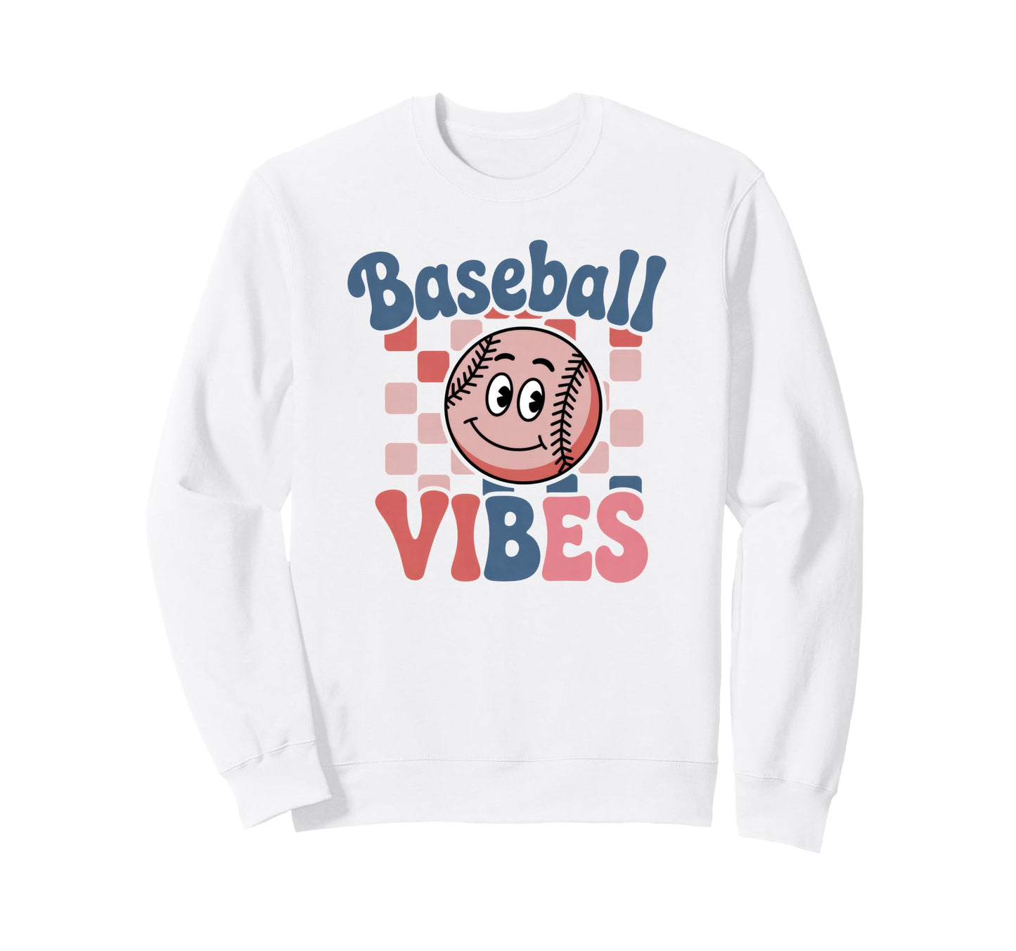 Baseball Vibes Groovy Ball Fan Sweatshirt - Aesthetic Graphic for Adults - T-Shirt, Sweatshirt, Hoodie