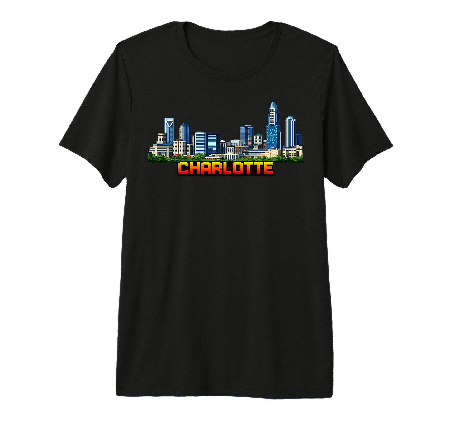 Charlotte 8 Bit Video Arcade Gamer T-Shirt - Novelty Apparel for Adults - T-Shirt, Sweatshirt, Hoodie