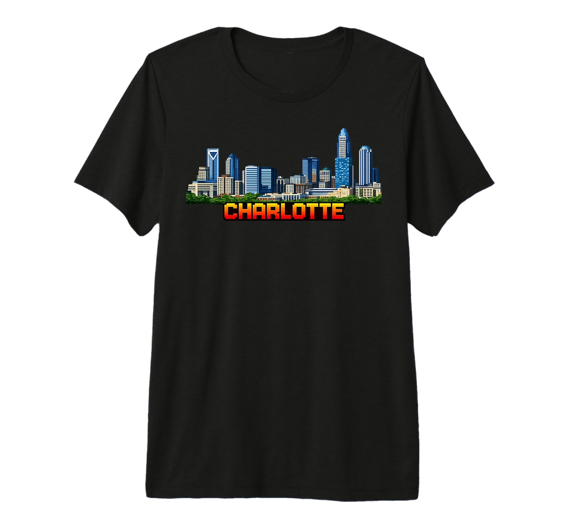 Charlotte 8 Bit Video Arcade Gamer T-Shirt - Novelty Apparel for Adults - T-Shirt, Sweatshirt, Hoodie