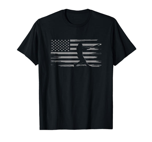 American Flag Baseball Baseball T-Shirt - Fun Novelty Design for Adults - T-Shirt, Sweatshirt, Hoodie