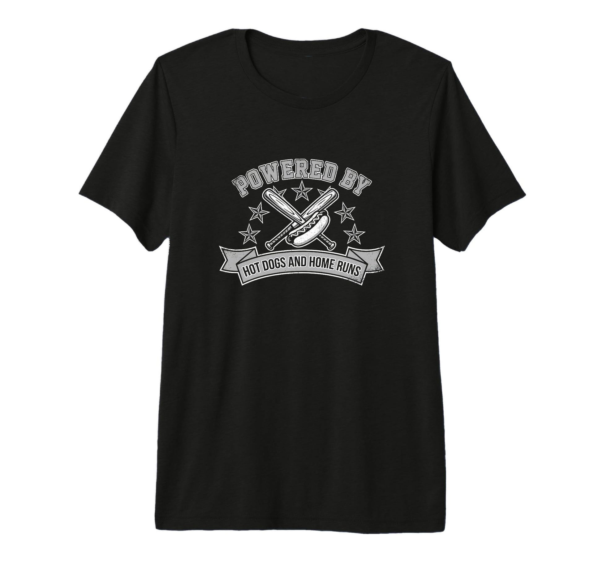 Powered Hot Dogs And Home Runs T-Shirt - Trendy Graphic for Adults - T-Shirt, Sweatshirt, Hoodie