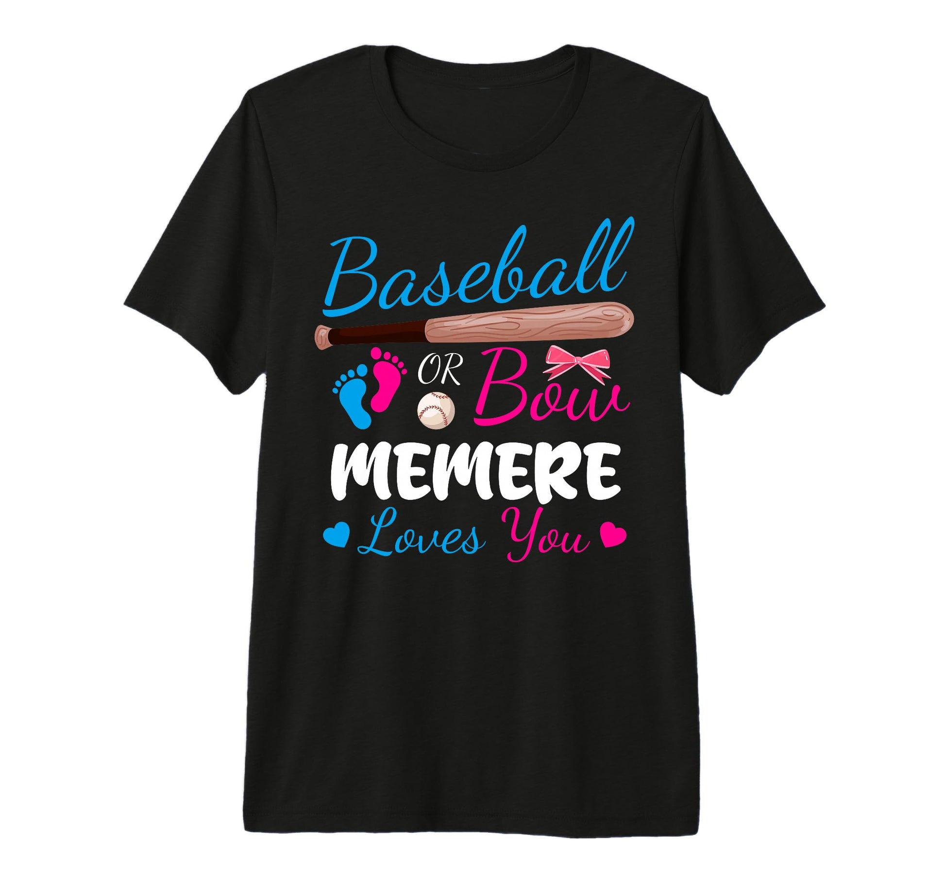 Baseball Or Bow Memere Loves You T-Shirt - Aesthetic Graphic for Adults - T-Shirt, Sweatshirt, Hoodie