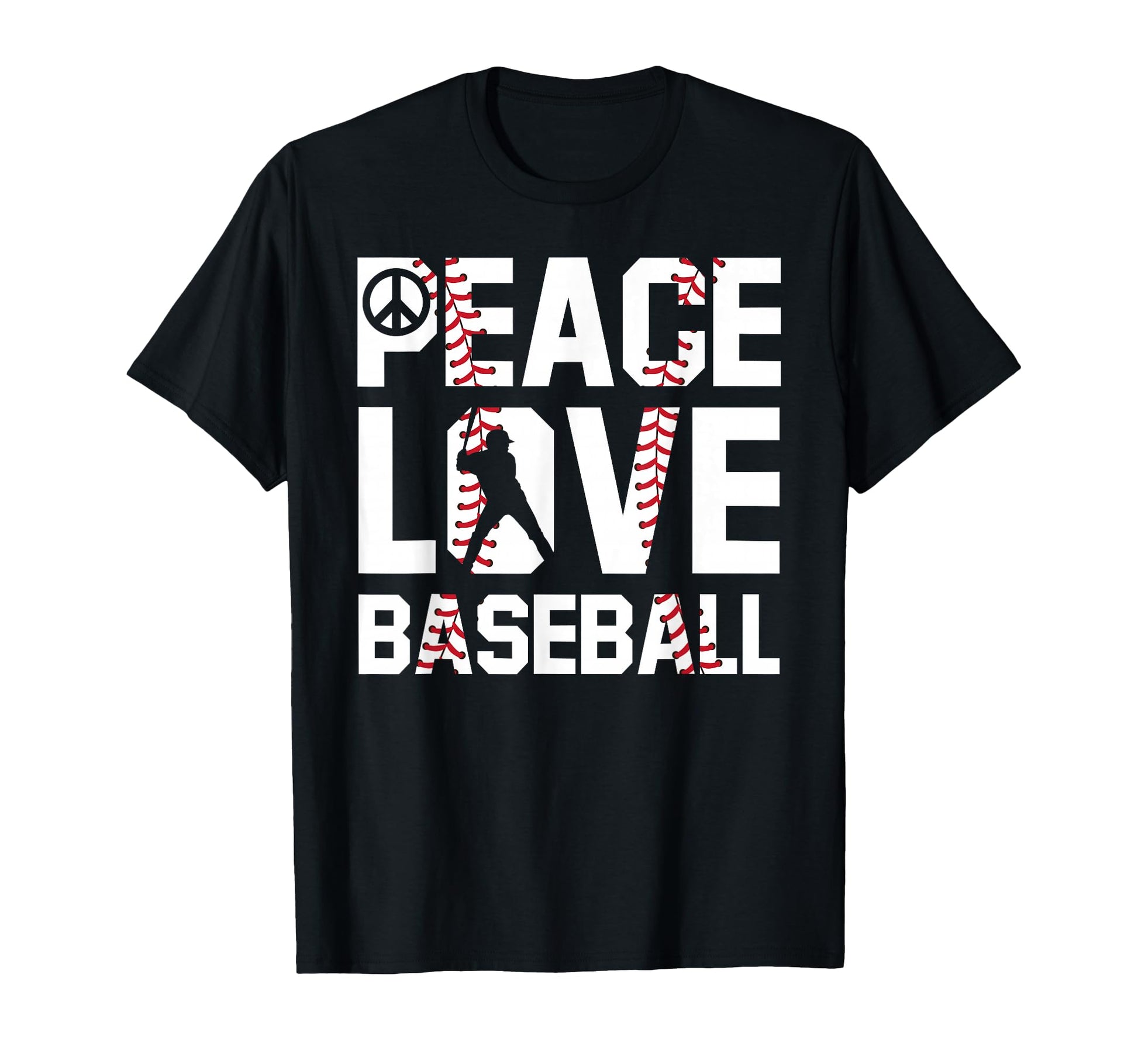 Peace Love Baseball Soft Ball Fans T-Shirt - Unique Graphic for Adults - T-Shirt, Sweatshirt, Hoodie