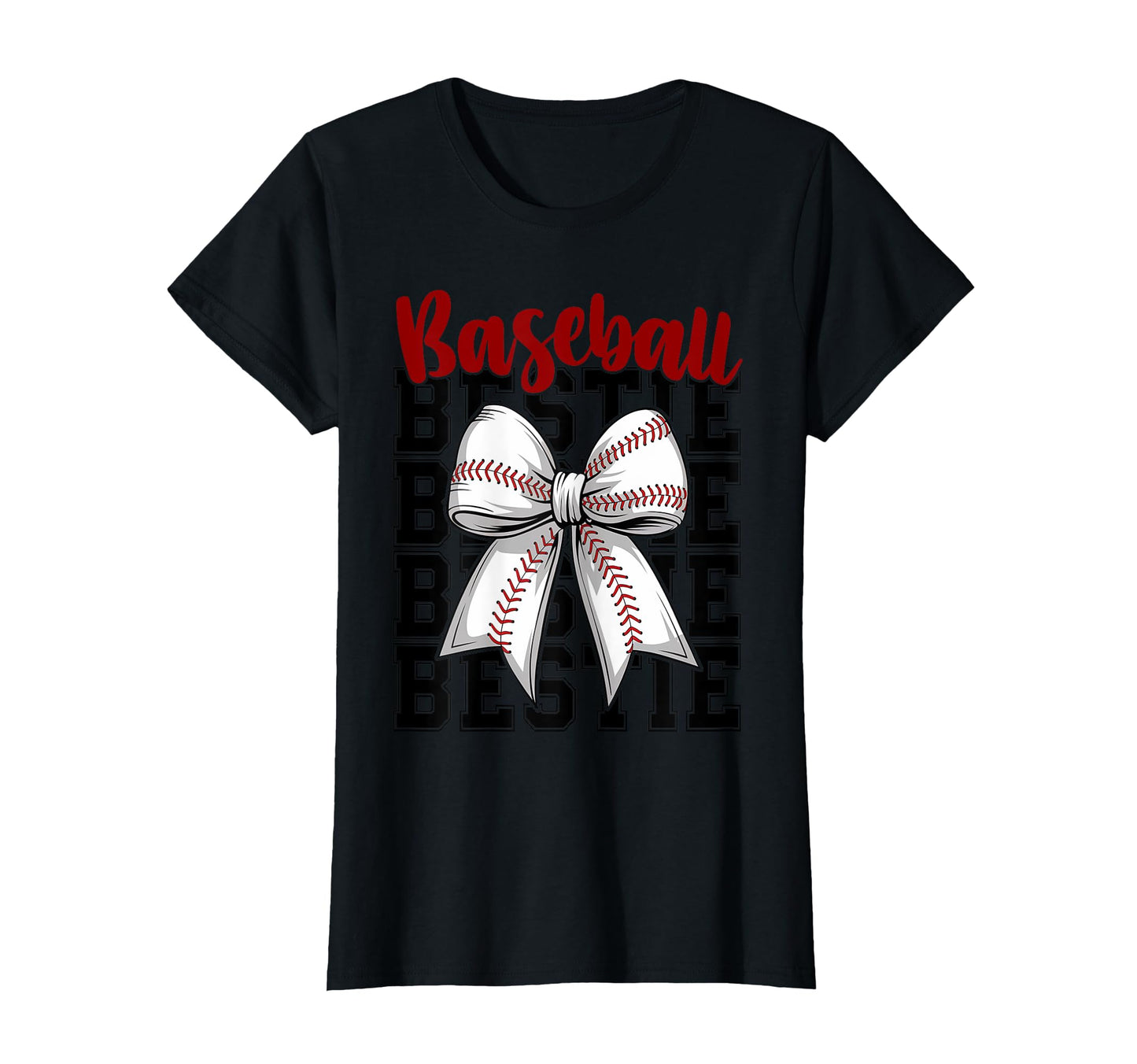 Baseball Bestie Coquette Bow Biggest T-Shirt - Novelty Apparel for Adults - T-Shirt, Sweatshirt, Hoodie