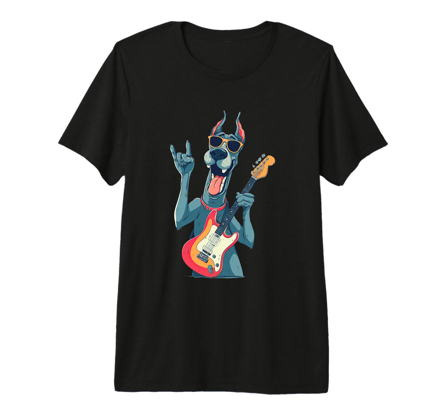 Funny Rock Dog Cartoon Pet Lover T-Shirt - Aesthetic Graphic for Adults - T-Shirt, Sweatshirt, Hoodie