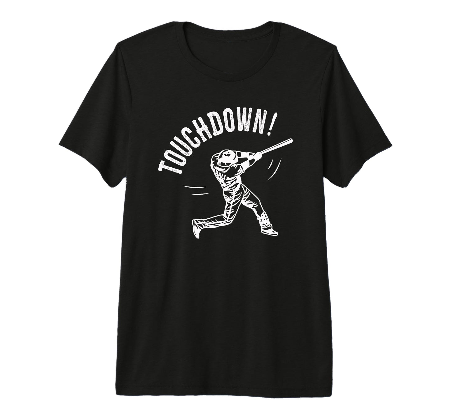 Touchdown Baseball Funny Tri Blend T-Shirt - Custom Art Print for Adults - T-Shirt, Sweatshirt, Hoodie