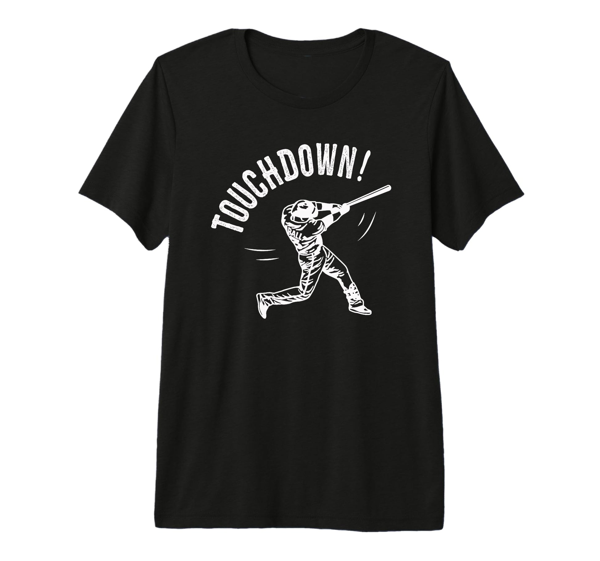 Touchdown Baseball Funny Tri Blend T-Shirt - Custom Art Print for Adults - T-Shirt, Sweatshirt, Hoodie