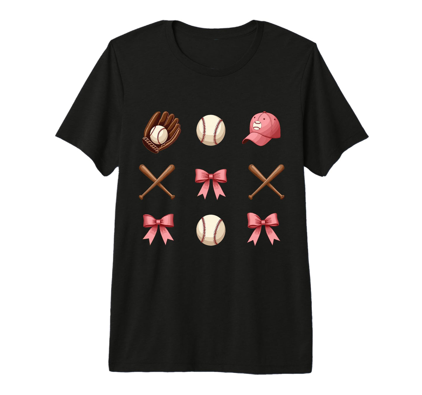 Baseball Coquette Bow Funny Bow T-Shirt - Fun Novelty Design Unisex - T-Shirt, Sweatshirt, Hoodie
