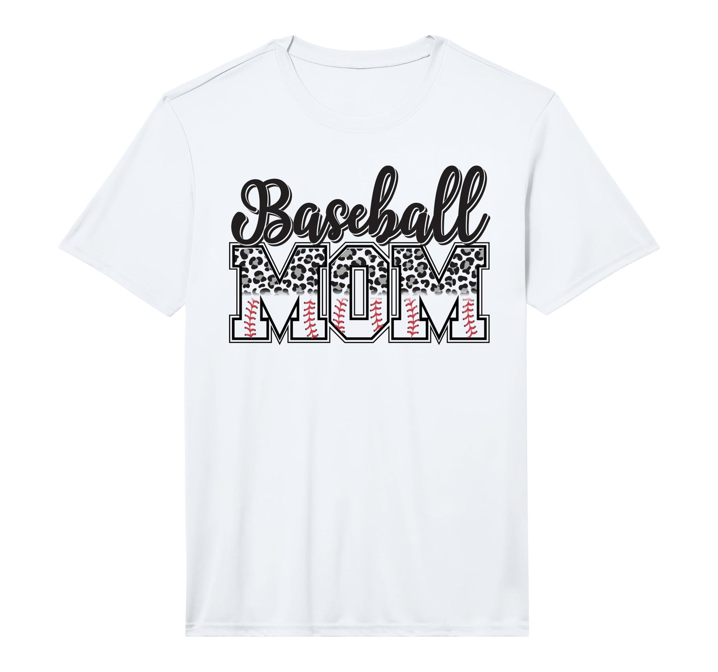 Baseball Mom Leopard Funny T-Shirt - Casual Everyday Wear for Adults - T-Shirt, Sweatshirt, Hoodie