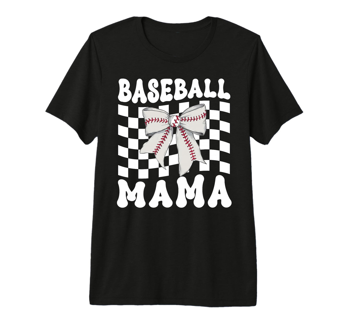 Baseball Mama Coquette Bow Game T-Shirt - Fun Novelty Design for Adults - T-Shirt, Sweatshirt, Hoodie