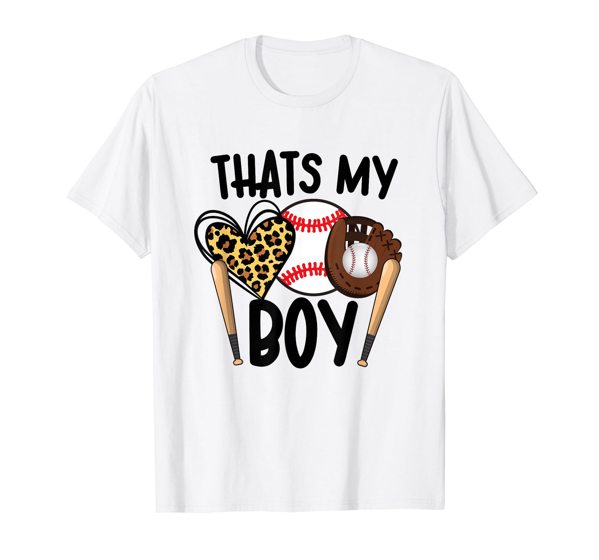 Thats My Son Leopard Heart Baseball T-Shirt - Minimalist Print for Adults - T-Shirt, Sweatshirt, Hoodie