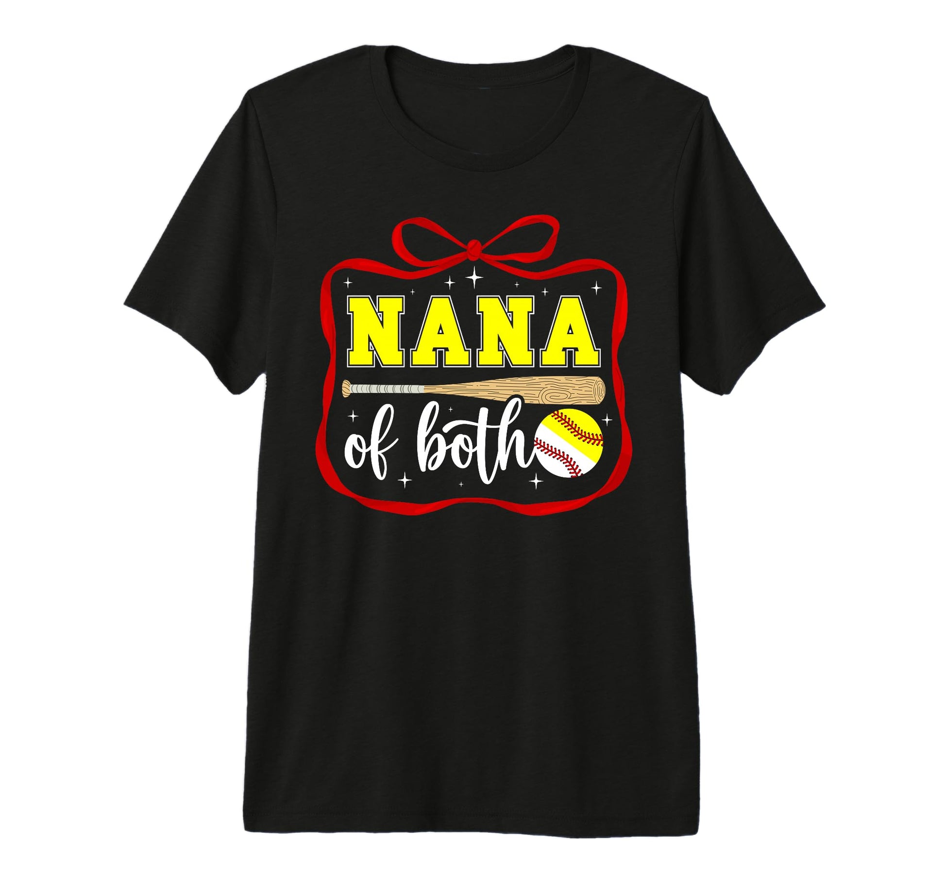 Nana Both Coquette Baseball Softball T-Shirt - Minimalist Print for Adults - T-Shirt, Sweatshirt, Hoodie