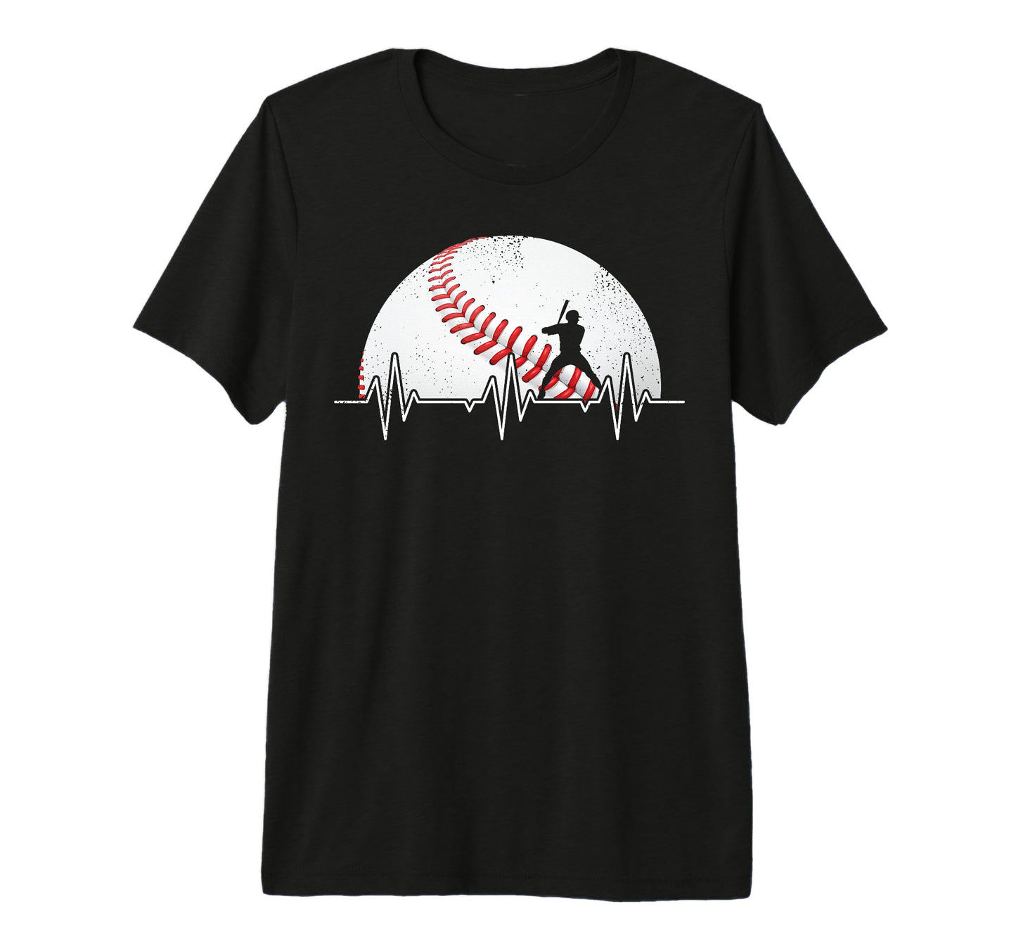 Baseball Heartbeat Baseball Player T-Shirt - Novelty Apparel for Adults - T-Shirt, Sweatshirt, Hoodie