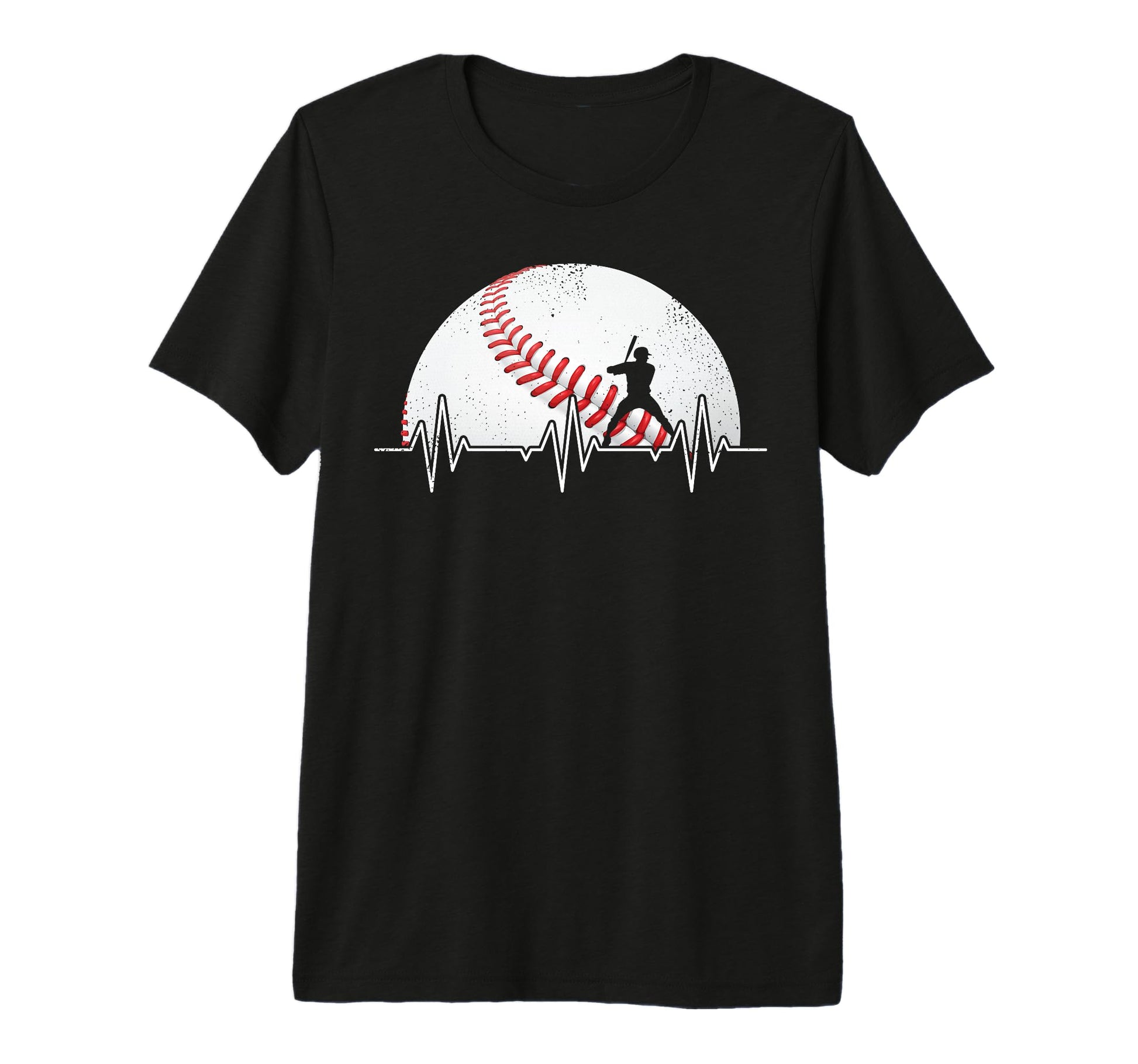Baseball Heartbeat Baseball Player T-Shirt - Novelty Apparel for Adults - T-Shirt, Sweatshirt, Hoodie